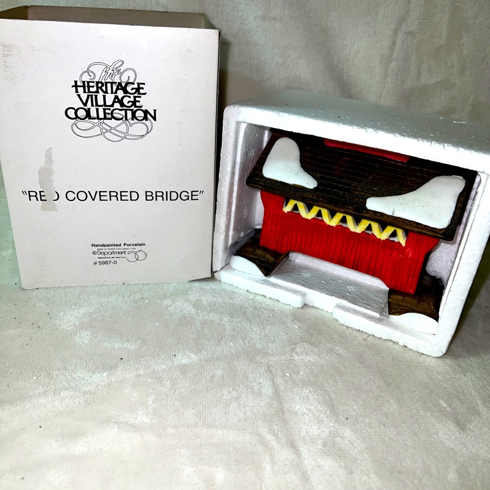 Dept 56 Heritage Village Collection RED COVERED BRIDGE Department 56 IOB 5987-0